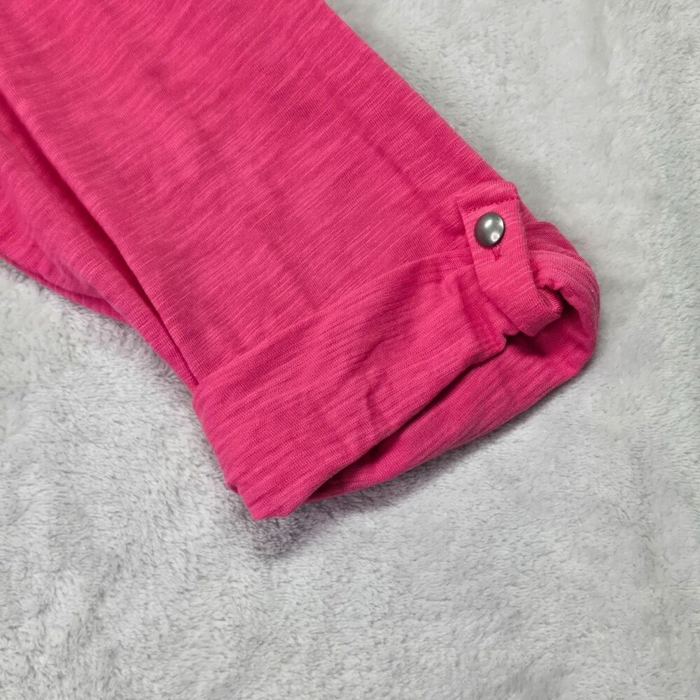 NWT Chico's The Ultimate Tee Women's 3 XL 16 18 Bright Pink 3/4 Roll Tab Sleeve - Picture 3 of 4